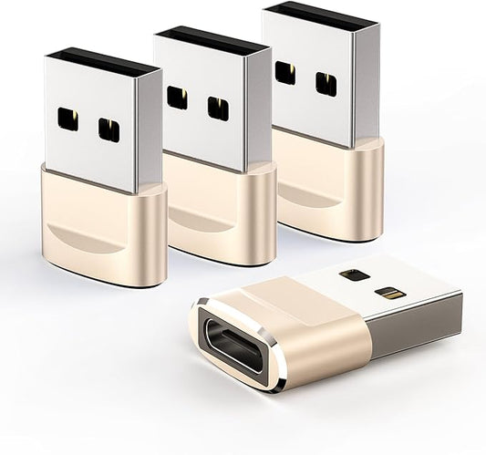 USB to USB C Adapter 4 Pack,USB C Female to A Male Charger Type C Converter for Apple Watch Ultra iWatch 7 8 SE,iPhone 14 13 12 15 Pro Plus Max Mini,AirPods,iPad Air,Samsung Galaxy S23 S22
