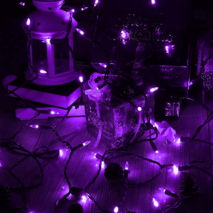Christmas Lights, Battery Operated String Lights 18ft 50 LED Mini String Lights, Waterproof Lights with Remote Timer 8 Modes, Indoor Outdoor Garden Party Wedding Xmas Tree Decoration, Purple