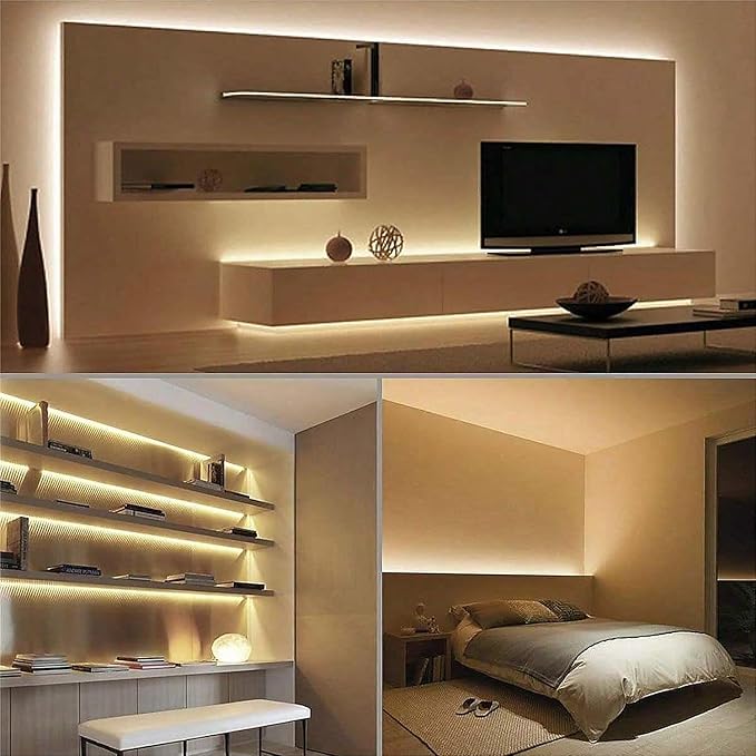 A 5V USB LED Light Strip, COB LED Strip Lights, Warm 5V LED Lights, Small LED Strip Light, TV Lights for TV Under Cabinet Kitchen Living Room Shelving or Displays (Warm 3.28FT x2)