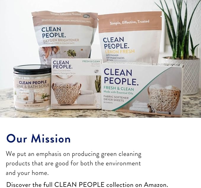 The Clean People Liquid Laundry Detergent - Recyclable Packaging, Stain Fighting - Ultra Concentrated, Laundry Soap - Fragrance Free, 50 fl oz
