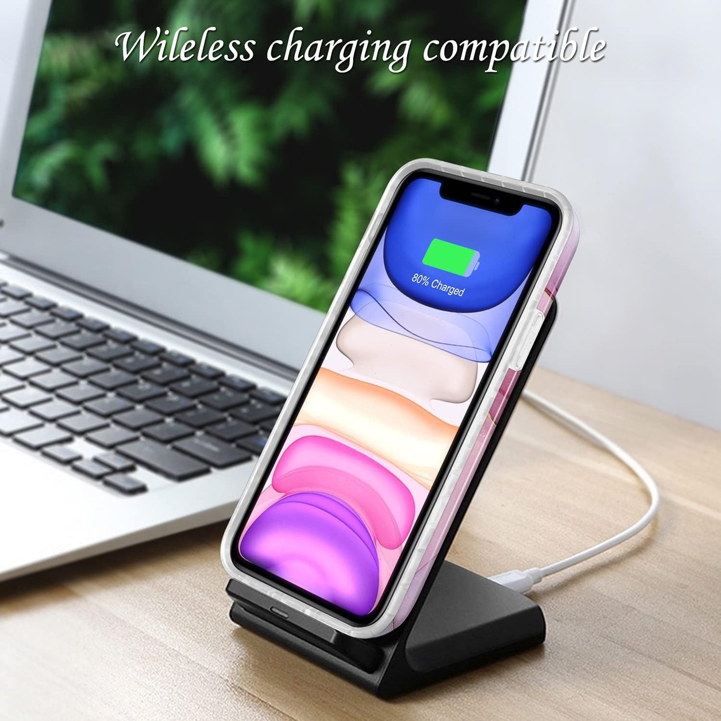 JIAXIUFEN Gold Electroplated Glitter Marble Case for iPhone 11 Pro, Slim Shockproof Flexible TPU Cover