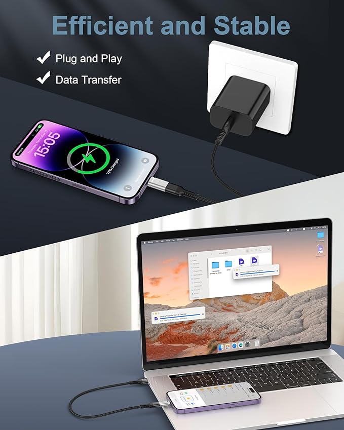 4 Pack USB C to Lightning Adapter, Lightning Male to USB Type C Female Cable Adapter Connecter for iPhone 14 Plus/13/12/11/XR/XS, Apple Lightening Fast Charging Data Sync Converter, Not for Audio/OTG