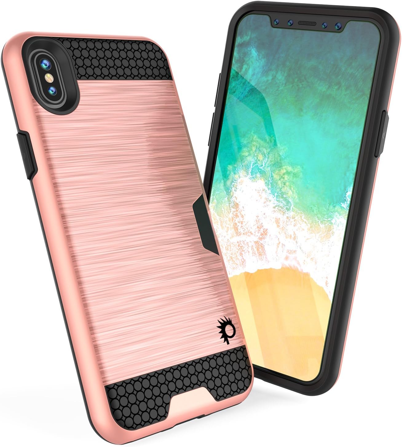 Punkcase for iPhone X Case [Slot Series] - Slim Fit Universal Armor Cover with Integrated Anti-Shock System, Credit