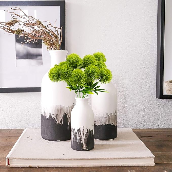 Uieke 10 Pcs Dandelion Artificial Flowers, Artificial Flowers for Decoration Fake Plants Bouquet Plastic Flowers for Home Decoration Wedding Decor Flower Arrangment Green