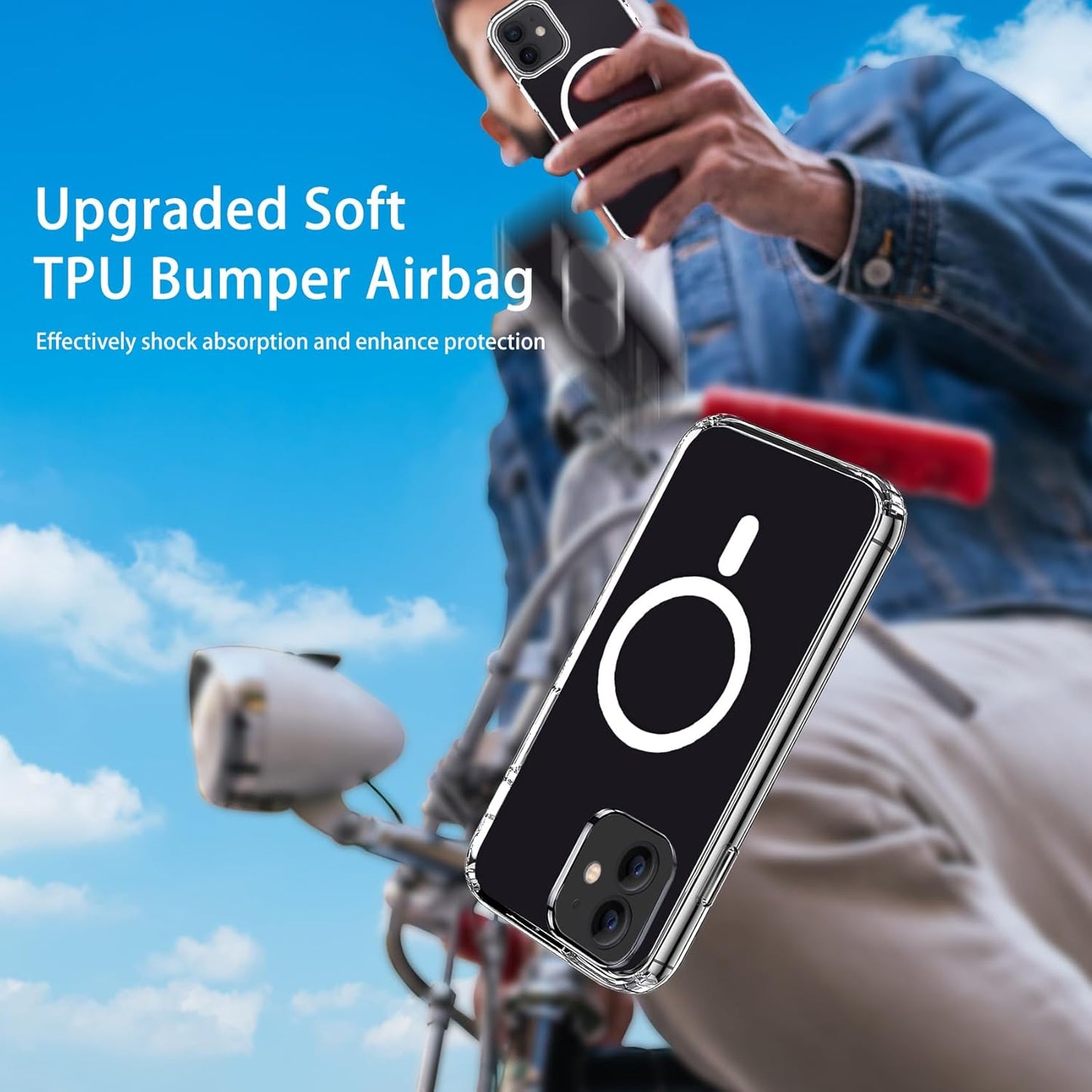 Magnetic Case for iPhone 11, Compatible with MagSafe Wireless Charging, Transparent Anti-Scratch Shockproof Cover