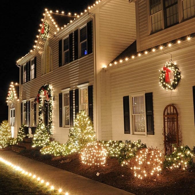 koopower [Timer & Remote] 36ft 100 LED Outdoor Battery Fairy Lights (IP65 Waterproof, Dimmable, 8 Modes, Warm White)
