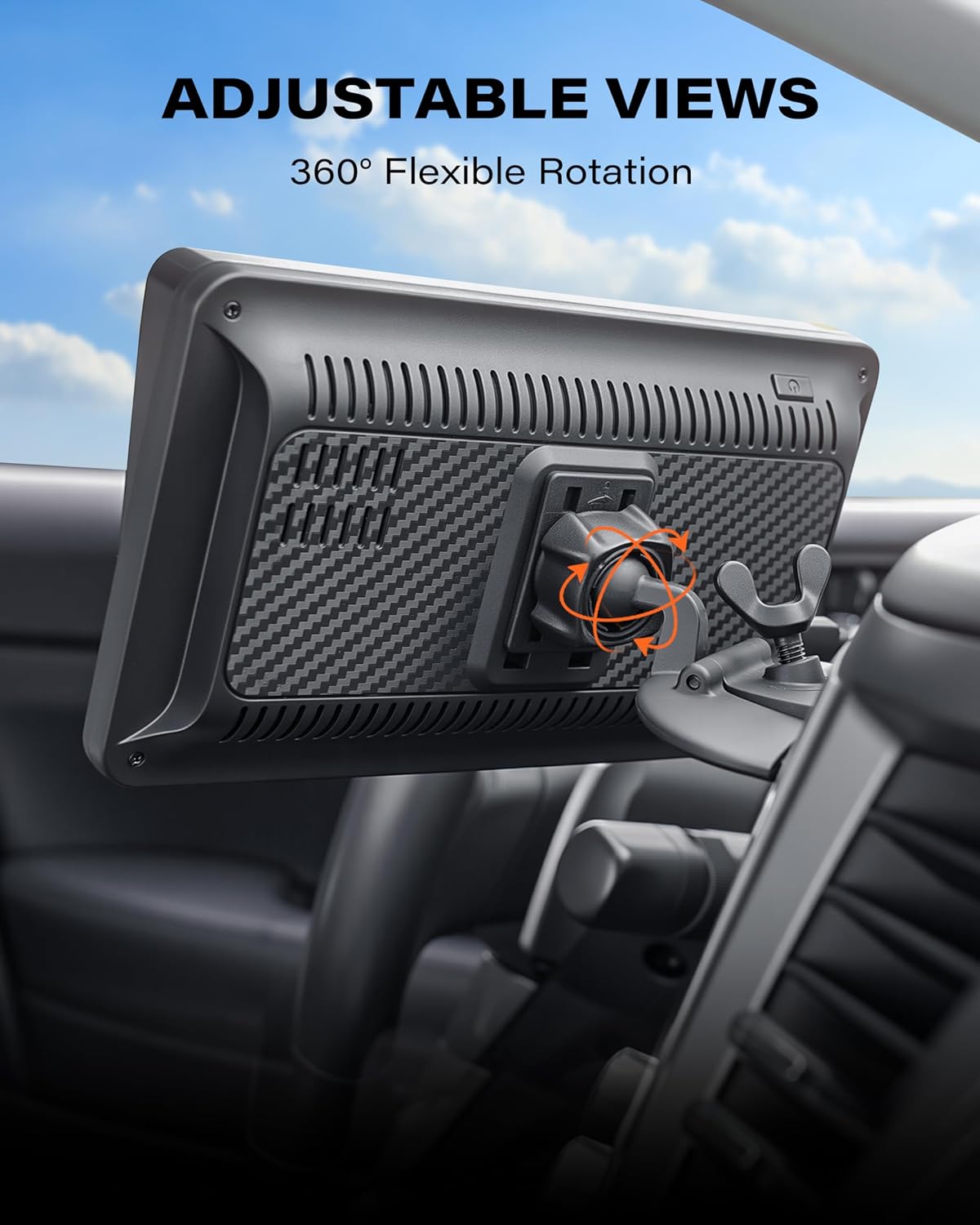 1Zero 360 7-11 Inch CD Slot Mount for CarPlay Screen, Rotation Tool-Free Installation CarPlay CD Mount Compatible