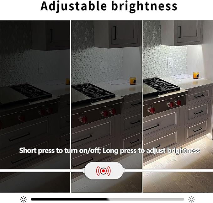 A 5V USB LED Light Strip, COB LED Strip Lights, White 5V LED Lights, Small LED Strip Light, TV Lights for TV Under Cabinet Kitchen Living Room Shelving or Displays (White, 6.56ft)