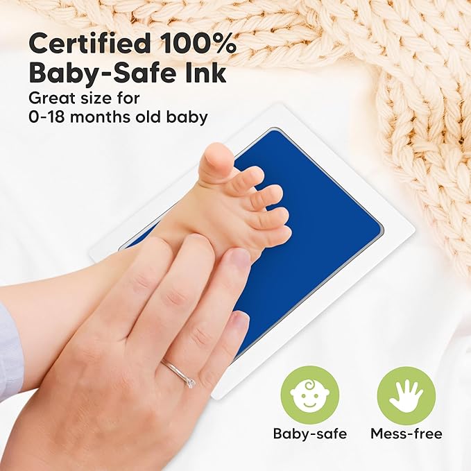 4-Pack Inkless Baby Hand and Footprint Kit - Mess Free Ink Pad for Newborn Keepsake, Dog Nose & Paw Print Kit, Clean Touch Ink Pad for Baby Hand & Footprints, Ideal New Mom Gifts (Fiesta, L)