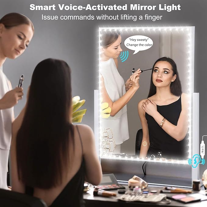 13ft/4M Voice Led Vanity Mirror Lights Kit - Bendable (Voice Control)