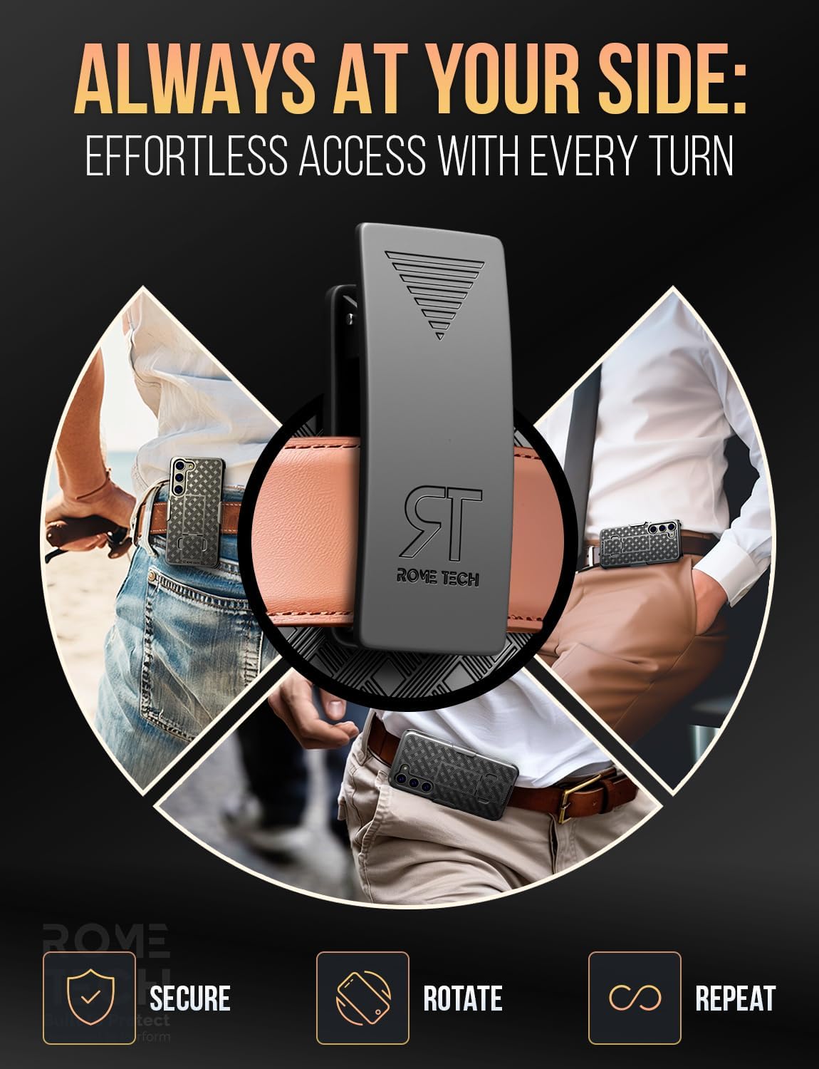 Samsung Galaxy S23 Case with Belt Clip Holster, Kickstand Slim Cover for Galaxy S23 - Black