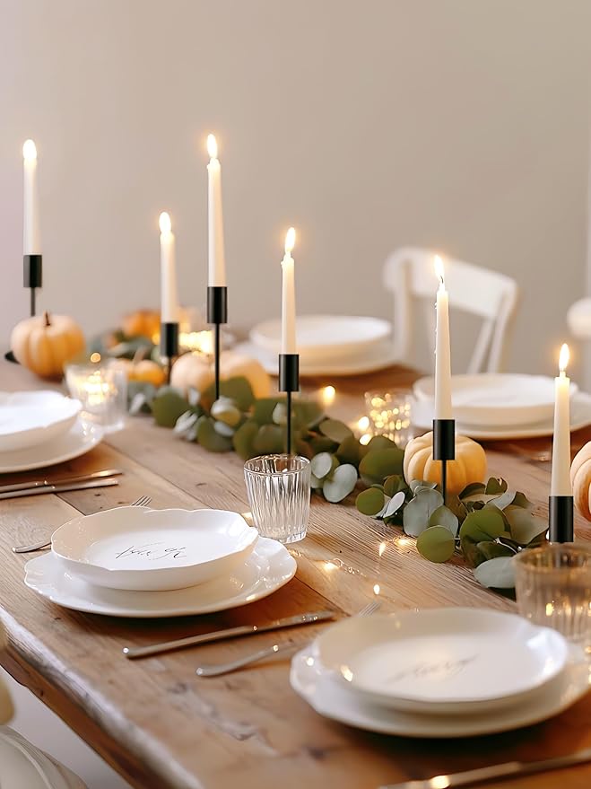 Matte Black Taper Candlestick Holders,Taper Candle Holders Set of 27,Metal Taper Candle Sticks Stand Holders,Modern Decorative Candle Holders for Wedding Certerpieces,Festive, Mantel,Home,Party
