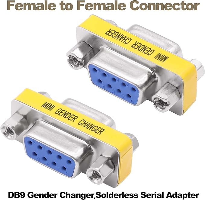 DB9 Gender Changer Solderless Connector Female to Female Adapter Mini RS232 D-SUB 9 Pin Serial Cable Coupler-4pcs