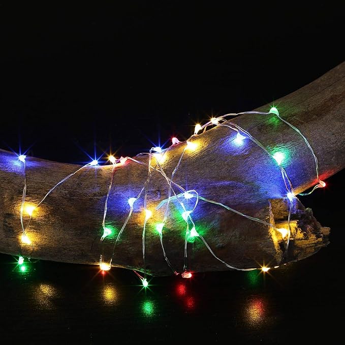 MUMUXI 2 Pack 33ft Fairy Lights with Remote, 100 LED Battery Operated Christmas String Lights, 8 Modes Timer, Waterproof Outdoor Indoor Twinkle LEDs, Warm White, Battery Powered Decoration