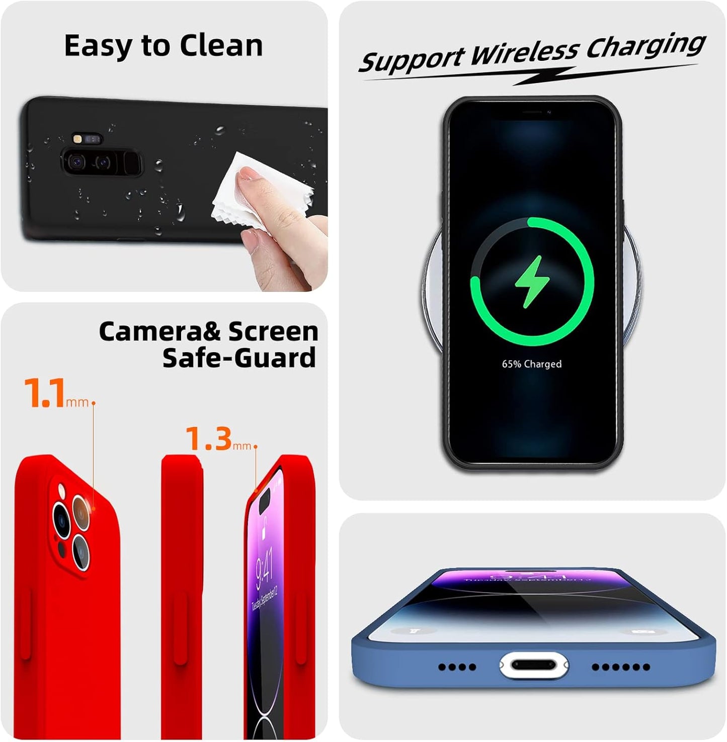 for iPhone 11 Case, Liquid Silicone Gel Rubber Phone Case with [Camera Protection] Full Body Slim Soft Microfiber