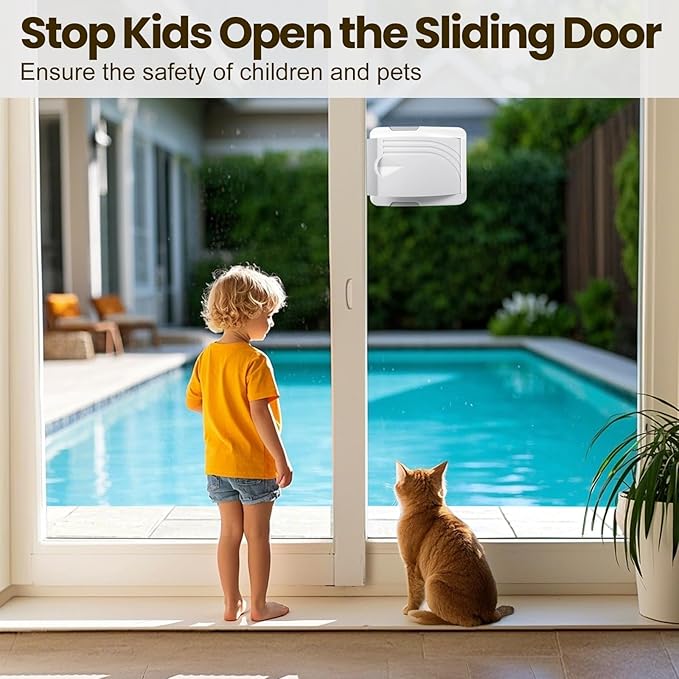 Sliding Door Lock 2 Pack, Child Safety Lock For Sliding Glass Doors, Easy To Install, Keeps Your Baby Out Of Danger, For Sliding Glass Doors, Sliding Windows, Sliding Closets, Etc (Grey)