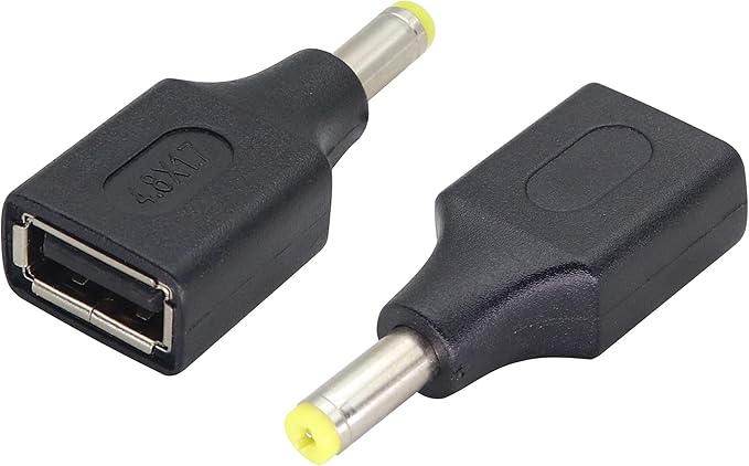 2 Pack 5V USB to DC 4.8x1.7mm Power Plug Extender Adapter for USB & DC Devices