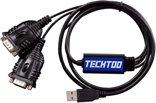 2 Port Professional FTDI CHIP USB to RS232 Serial Cable DB9 Serial Adapter Converter 9-Pin Male to Male with Hexnuts (W/Hexnuts, 2 RS232 Port)