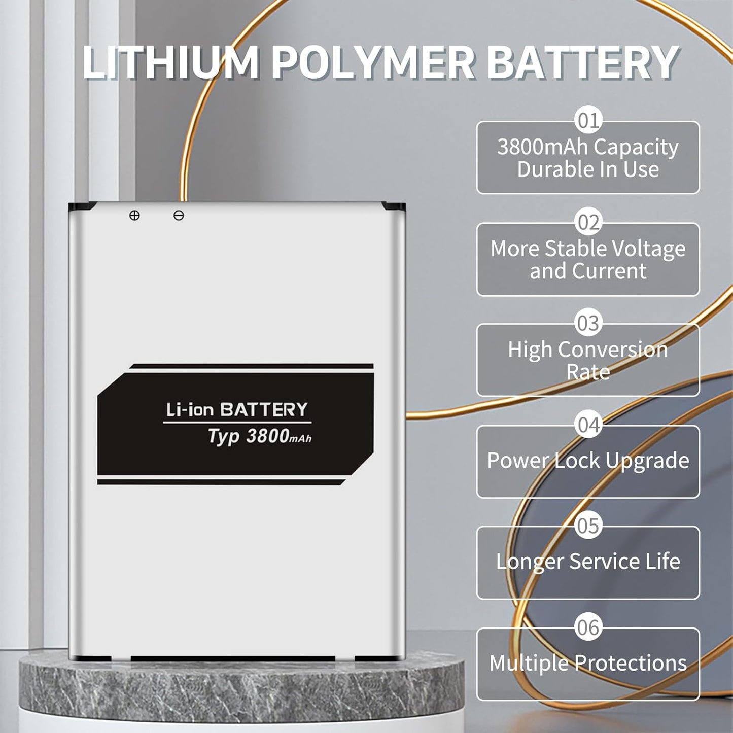 LG K20 Plus Battery, 3800mAh Replacement for BL-46G1F, Compatible with MetroPCS, T-Mobile, Verizon