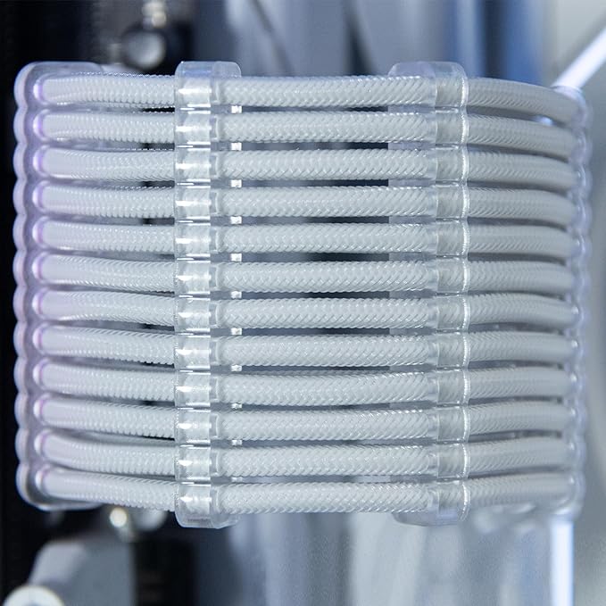 SIRLYR PC Cable Comb,PSU Cables Combs kit for Extension Cable Management 24 PCS Set 12vhpwr Cable x 4,24 pin x 4,8 pin x 16,3 mm/0.11In up to 3.5 mm/0.13 in Wire Gauge Transparent, XS-03