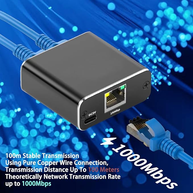 Ethernet Splitter, RJ45 Splitter Adapter LAN Network Internet Splitter 1 to 2, Ethernet Cable Splitter High Speed Internet Hub&Ethernet Switch 2 Port for Cat5 Cat5e Cat6 Cat 7 Cable-1000Mbps