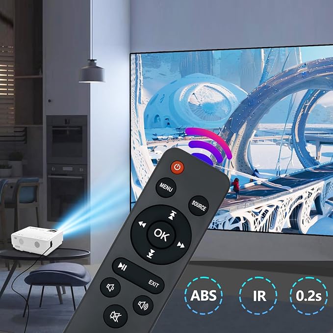 M8-F Replacement Mini Projector Remote Compatible with AuKing M8-F A008 / V08 / NISOO M10 / PANSEBA HI-04 Mini Projector Remote Control(M8-F Remote Control)