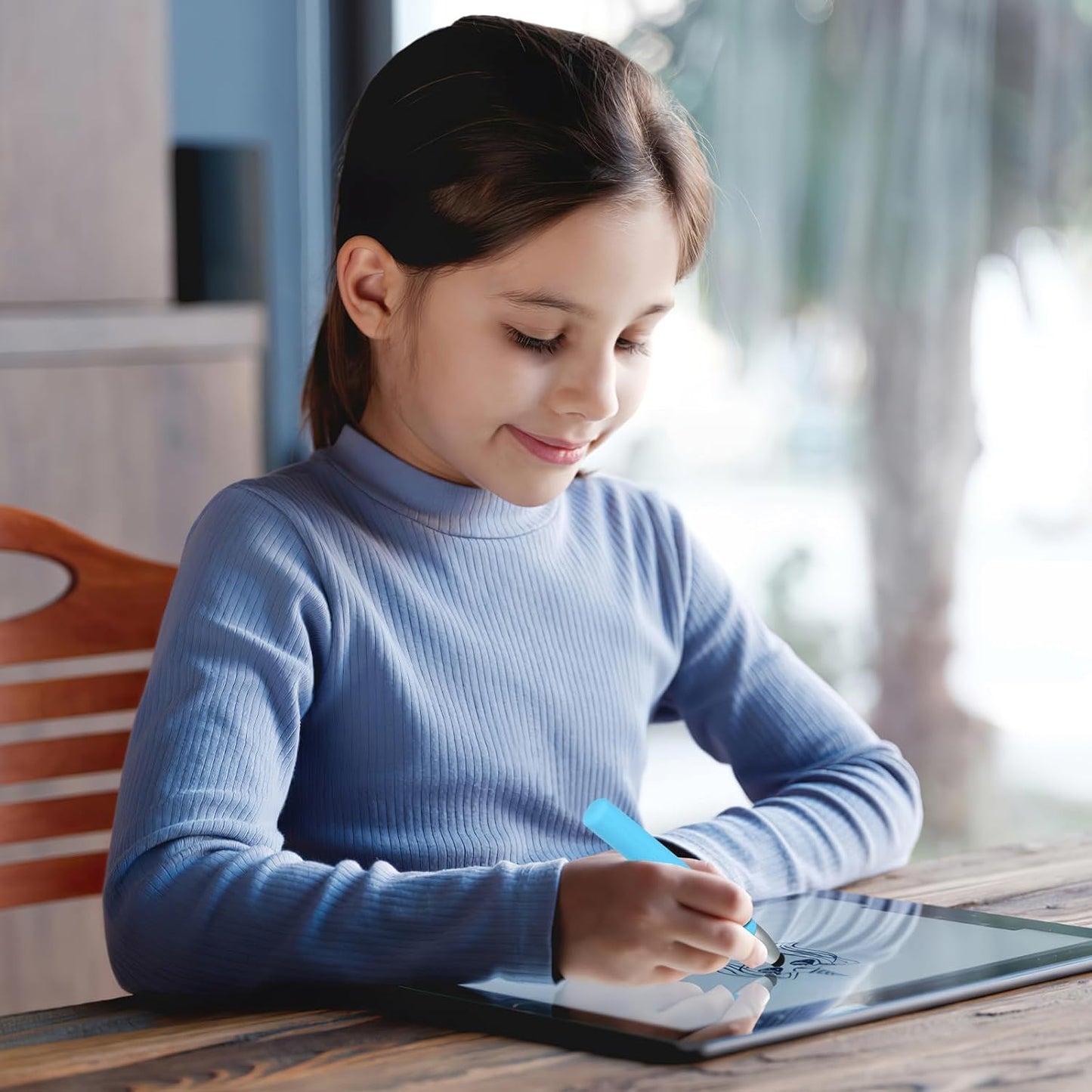 Kid-Friendly Touch Screen Pens, 3 pcs Stylus + 3 pcs Anti-Lost Ropes, Silicone Anti-Slip Tablet Stylus Compatible