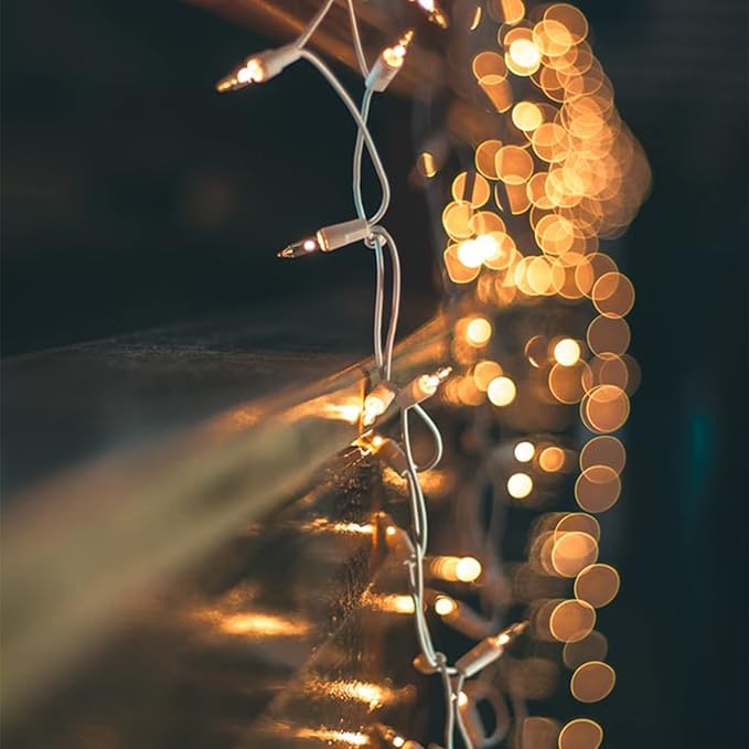 Christmas Lights, Clear Outdoor Lights, White Wire 150-count Lights 120V UL Certified Incandescent Mini String Light, Connectable for Xmas Tree Wreath Home Patio Holiday Party Garden Decorations