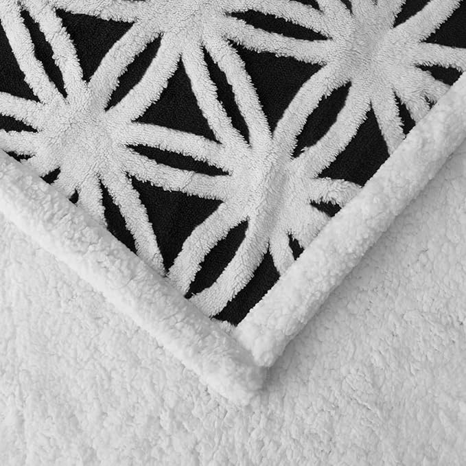 LOMAO Sherpa Fleece Blanket Fuzzy Soft Throw Blanket Dual Sided Blanket for Couch Sofa Bed (Black, 51''x63'')