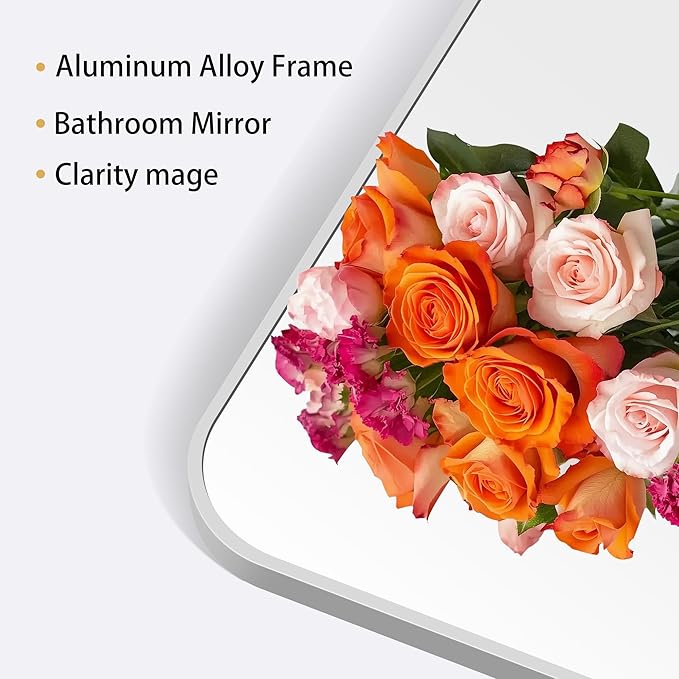 30" x 36"Bathroom Mirror, Silver Wall Mirror with Metal Frame, Decorative Rectangular Vanity Mirror for Bedroom Bathroom Living Room Entryway (Horizontal/Vertical)