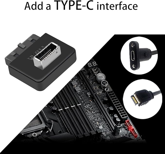 USB 3.0 19/20PIN to Type E Kye A 90-Degree Bend Adapter - Expand Your Computer with a USB Type C Port (A)
