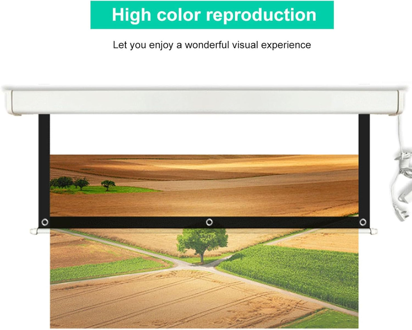 Yoidesu 60-100 inch Projector Screen - HD 16:9 Foldable Anti-Crease Portable Projection Screen for Home Theater Indoor