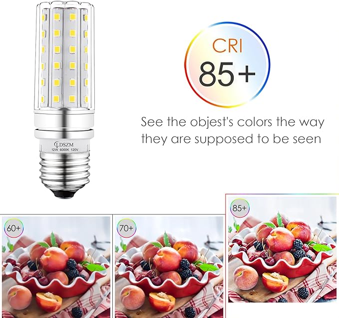 LED Light Bulb 100w Equivalent 1200 Lumen 6000K Cool Daylight White 12W LED Super Bright Bulb E26 Base Non-Dimmable Chandelier Light Bulbs for Home Indoor LED Corn Light Bulb Pack of 4