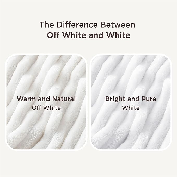 Bedsure GentleSoft Large Fleece Blanket for Bed - Cozy Soft Throw Blankets for Women, Cute Large Throws for Girls, Off White, 120x120 Inches