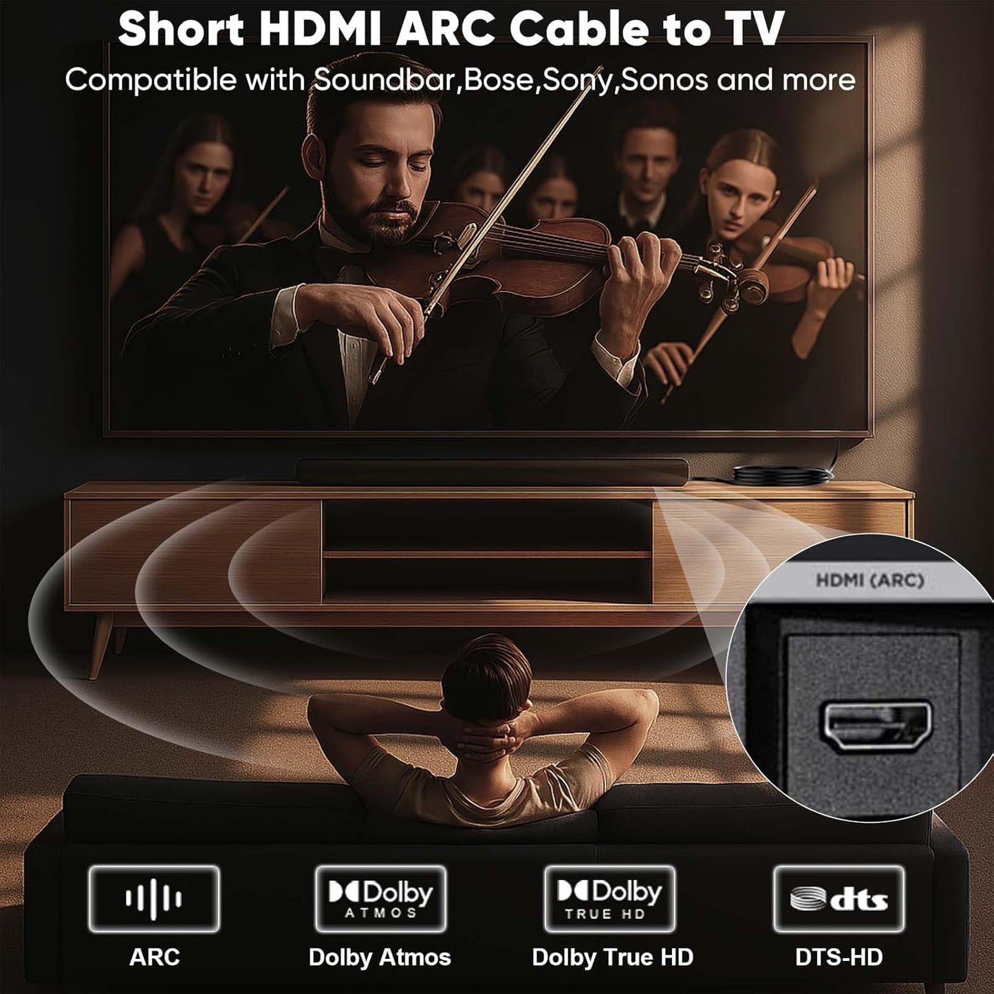 1FT 2-Pack,1Feet 2.0 4K 12 inch 3D, 2.2 PS4/PS5, Short HDMI Cable HDMI Cable Short High Speed HDMI Shielded Cord