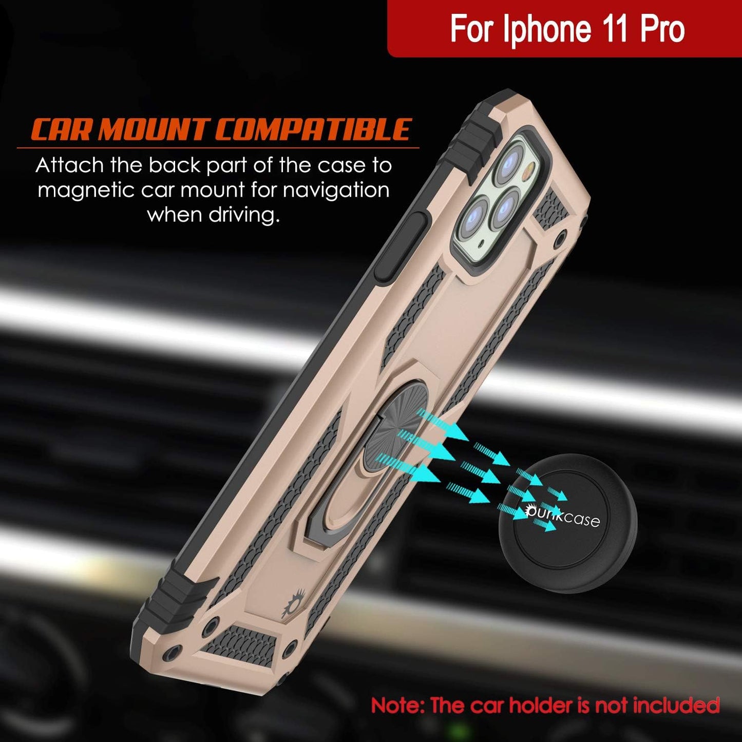 Punkcase ArmorShield Series Case for iPhone 11 Pro, Military Style Protective Dual Layer with Kickstand