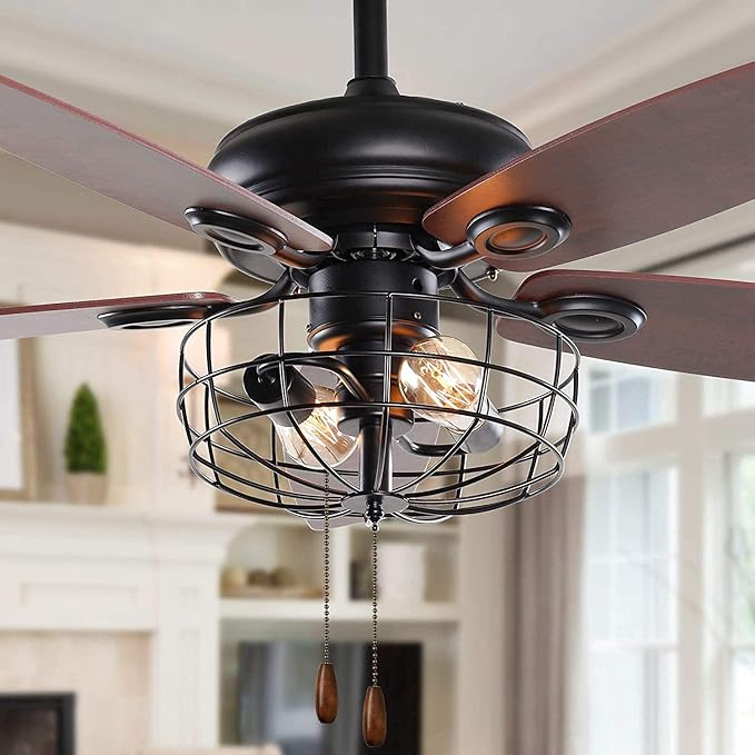 Ceiling Fan Pull Chain 12 inch Wooden Pull Chain Extension Fan Chain Extender Ceiling Fan Pulls Ornament with Ball Fan Chain Connector for Ceiling Fan Light, 1PCS (Walnut Wood)