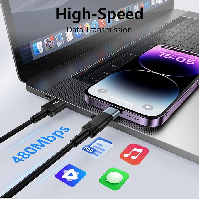 4 Pack USB C to Lightning Adapter [Apple MFi Certified] for iPhone 14/13/12/11/X/XR/XS/8/7/6/5,iPad,AirPods,Lightning to USB Type C Adapter Cable Adaptor PD Fast Charging & Data Sync,NOT for Audio/OTG