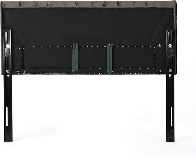 Christopher Knight Home Jezebel Velvet Headboard, Queen / Full, Grey / Black Steel