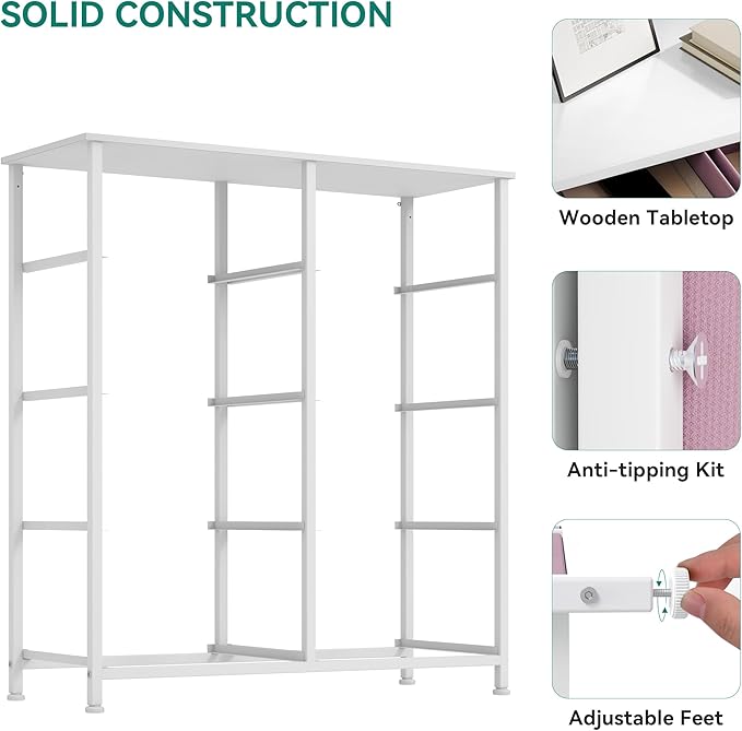 YITAHOME Double Dresser, Fabric Dresser with 8 Drawers, Chest of Drawers for Closet, Living Room, Sturdy Steel Frame, Wooden Top, Easy Pull Handle
