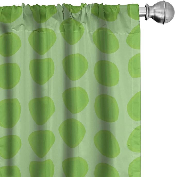 Ambesonne Lime Green Window Curtains, Simplistic Formless Geometric Shapes in Different Shades Theme, Lightweight Decor 2-Panel Set with Rod Pocket, Pair of - 28" x 95", Green