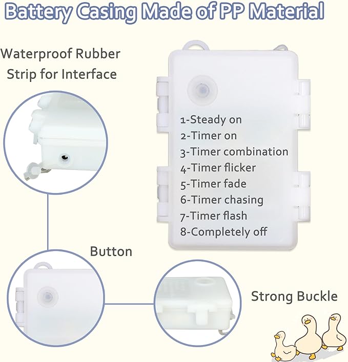 Impress Life Duck String Lights with Remote Timer, 10FT 40LEDs Cute Indoor String Lights, Warm White Glow Fairy Lights Battery Operated or USB for Bedroom Party Garden Decor