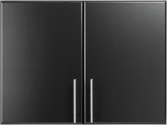 Prepac Elite 32 in. 2-Door Engineered Wood Stackable Wall Cabinet in Black