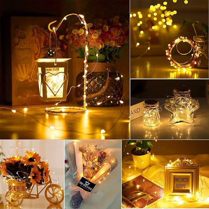 innotree 6 Pack LED Fairy String Lights Battery Operated with Timer, 10Ft 30LEDs Battery Powered Copper Wire Mini Firefly Twinkle Lights for Bedroom, Christmas, Wedding, Party Decoration, Warm White