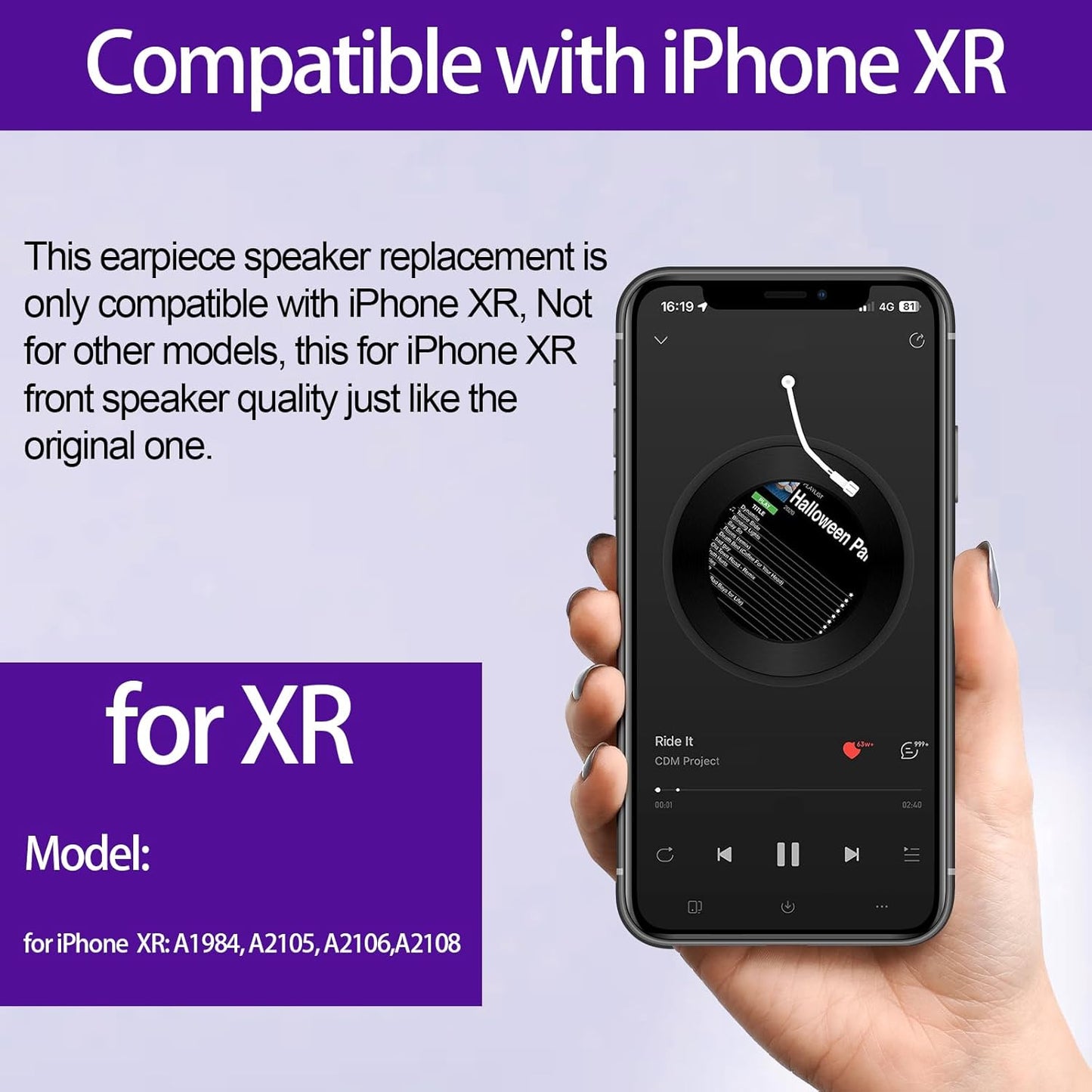 iPhone XR Earpiece Speaker Replacement, Proximity Sensor Flex Cable with Repair Kits for iPhone XR