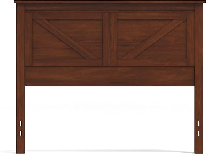 Glenwillow Home Farmhouse Style Wood Panel Headboard in Cherry - Full Size