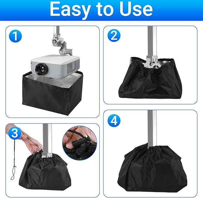 Projector Cover, Mini Projector Cover Is Made Of Uv-Resistant Oxford Cloth, Projector Dust shield Is Suitable For Ceiling Mounted And Outdoor (13.7x13.7x8.6in)