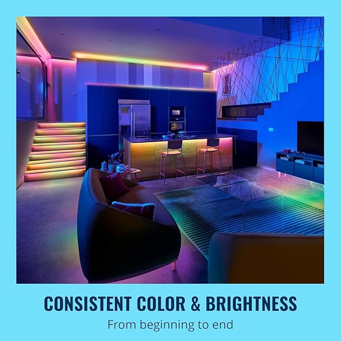WiZ Connected 16.4 ft LED Light Strip for Your Smart Home - Flowing Multicolor LED, Color-Changing, Cuttable - Voice/App Control - Works with Google Home, Alexa and HomeKit (Pack of 4)