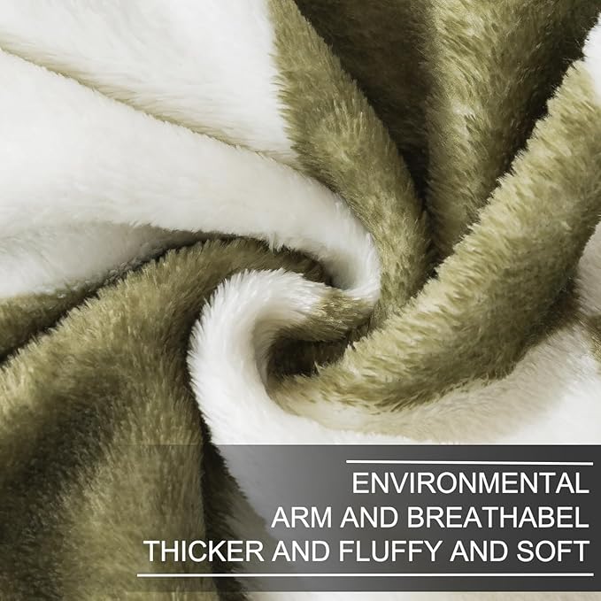 Checkered Throw Blanket,Premium Lightweight Anti-Static 50x60 Inches Travel Size Sage Green Throw Blankets for Couch, Sofa, Chair, Bed, Camping, Picnic,Sage Green