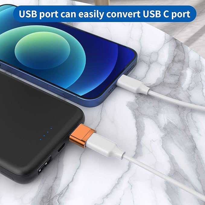 USB C Female to USB Male Adapter (4-Pack),Type C to USB A Charger Cable Adapter for iPhone 11 12 13 14 15 Plus Pro Max,Samsung Galaxy Note 20 S24 S23 Ultra,iPad Air 4 5 Mini 6 AirPods,Google Pixel XL